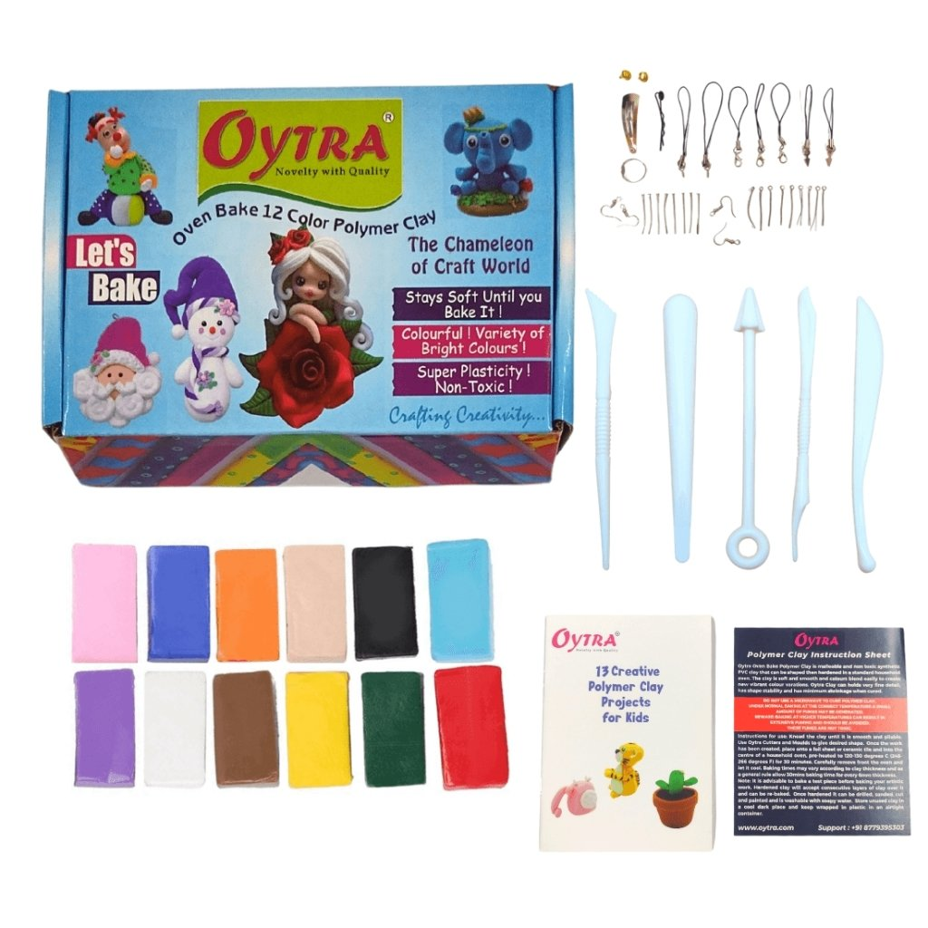 Polymer Oven Bake Clay Beginners Kit for Jewelry Earrings Making - Oytra