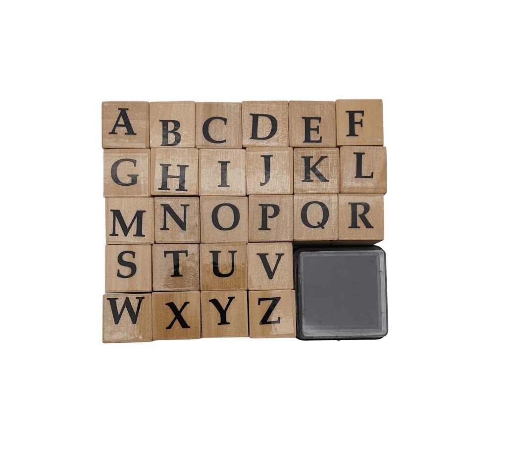 Wooden stamps alphabet and vintage envelopes Stock Photo by ©alien1855  85400766