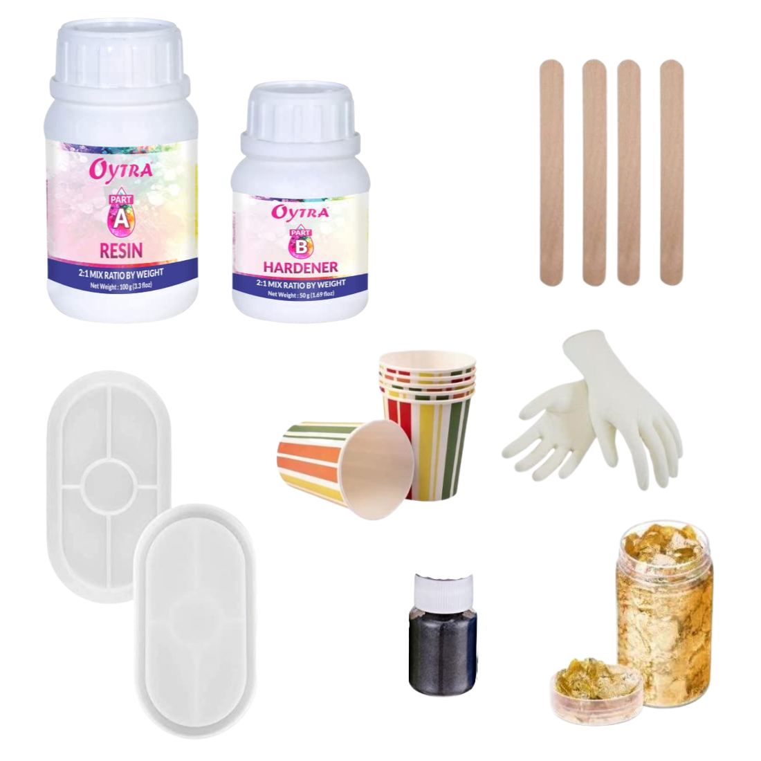 Resin Art kit For beginners, Diy resin Floral Tray, Oytra