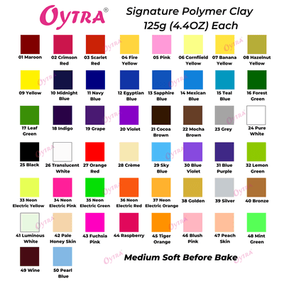 50 Color Polymer Oven Bake Clay - Oytra