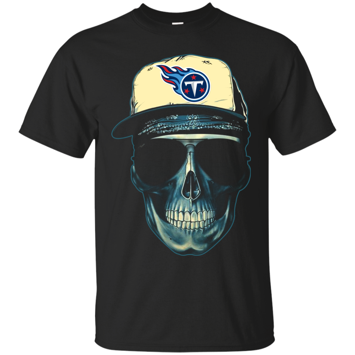 Skull Blue Tennessee Titans T Shirt