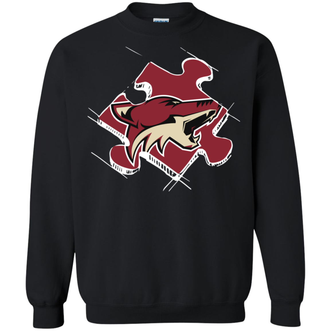 Phoenix Coyotes Autism Puzzle G180 Crewneck Pullover 8 Oz. Shirts