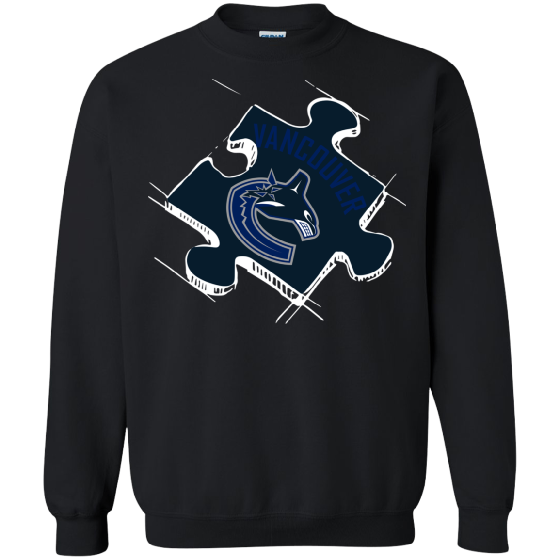 Vancouver Canucks Autism Puzzle G180 Crewneck Pullover 8 Oz. Shirts