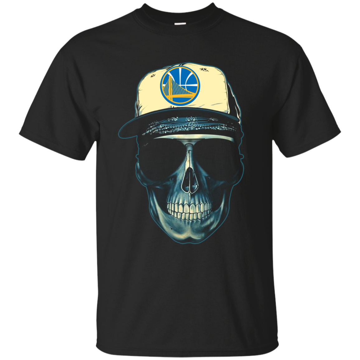 Skull Blue Golden State Warriors T Shirt