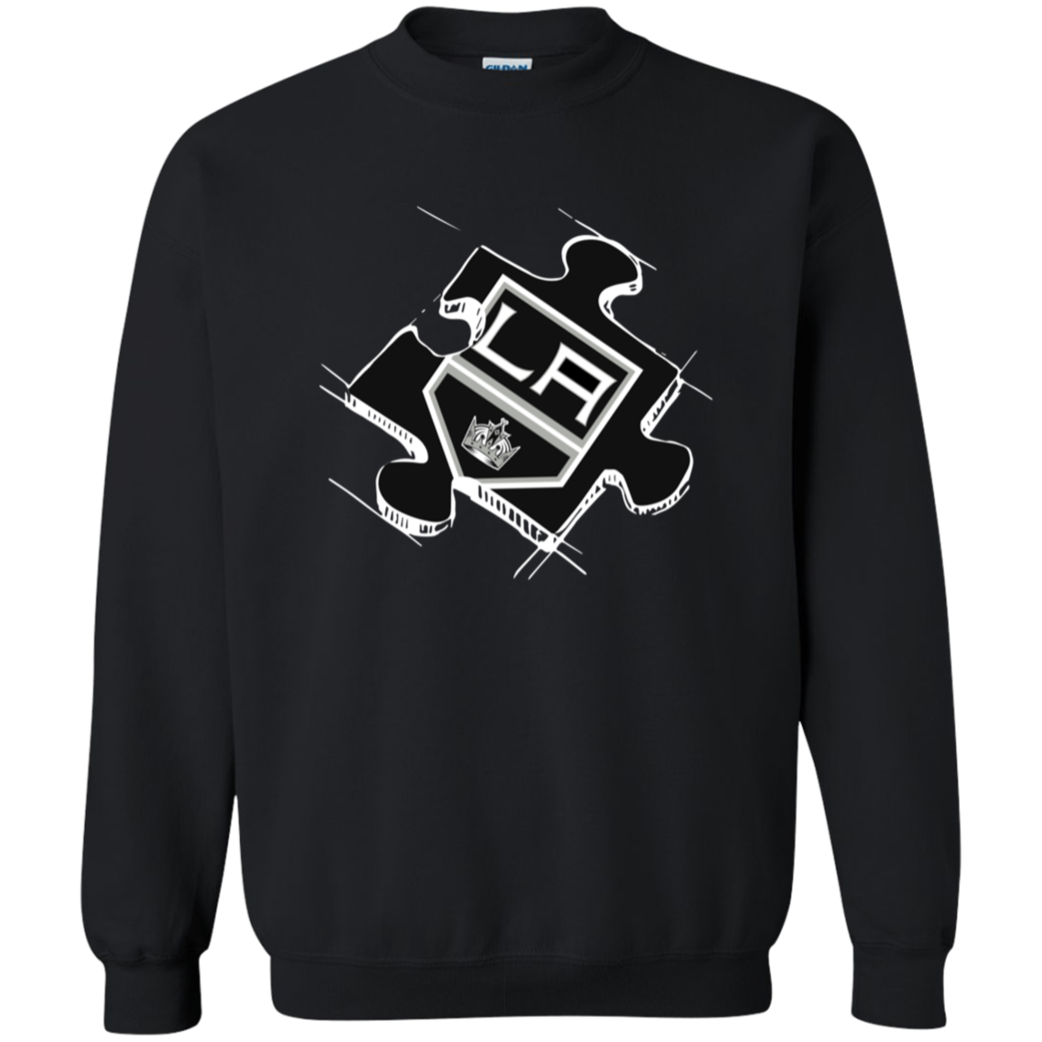 Los Angeles Kings Autism Puzzle G180 Crewneck Pullover 8 Oz.