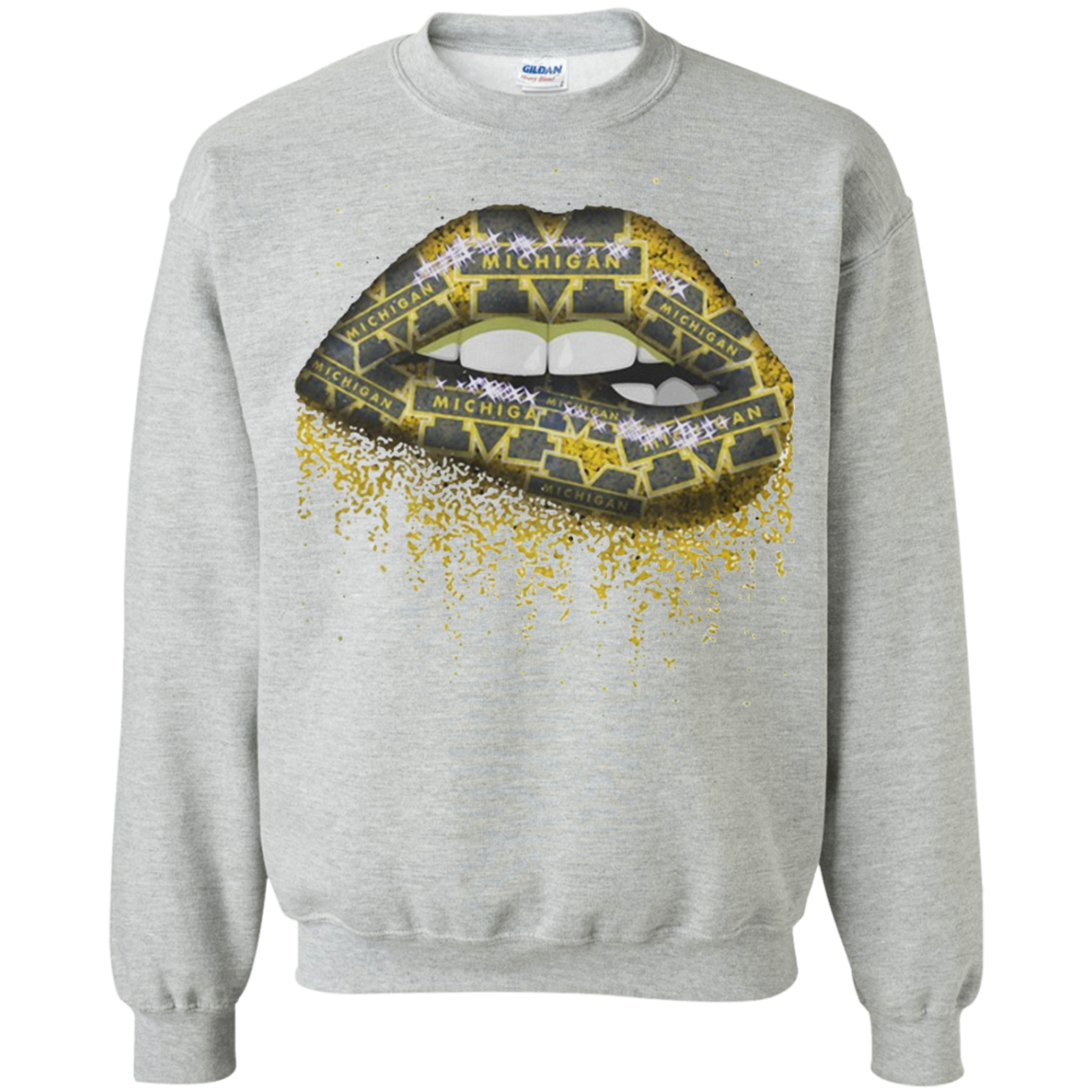 Michigan Lips Shirt G180 Crewneck Pullover 8 Oz.