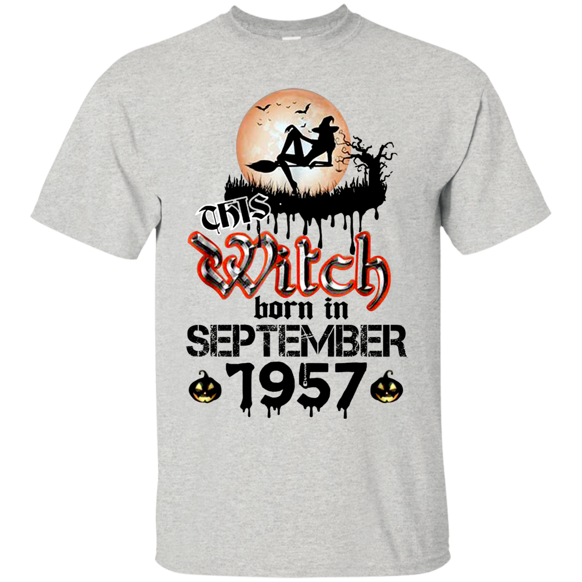 Halloween Birthday This Witch Born In September 1957 T-shirt