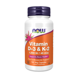 NOW Foods Vitamin D3 & K2 1000 IE / 45 µg (120 vegetarische kapseln)