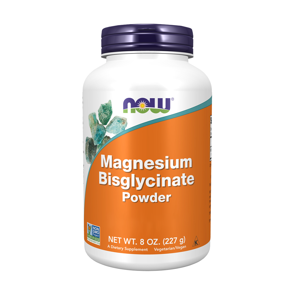 NOW Foods Magnesiumbisglycinatpulver (227 gr) vorne