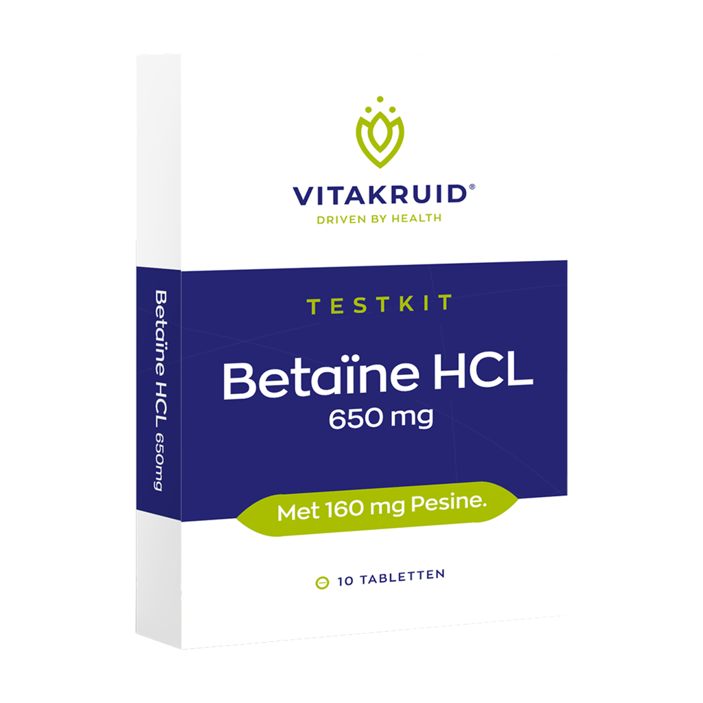 vitakruid betaine hcl 650mg test kit 10 tabletten