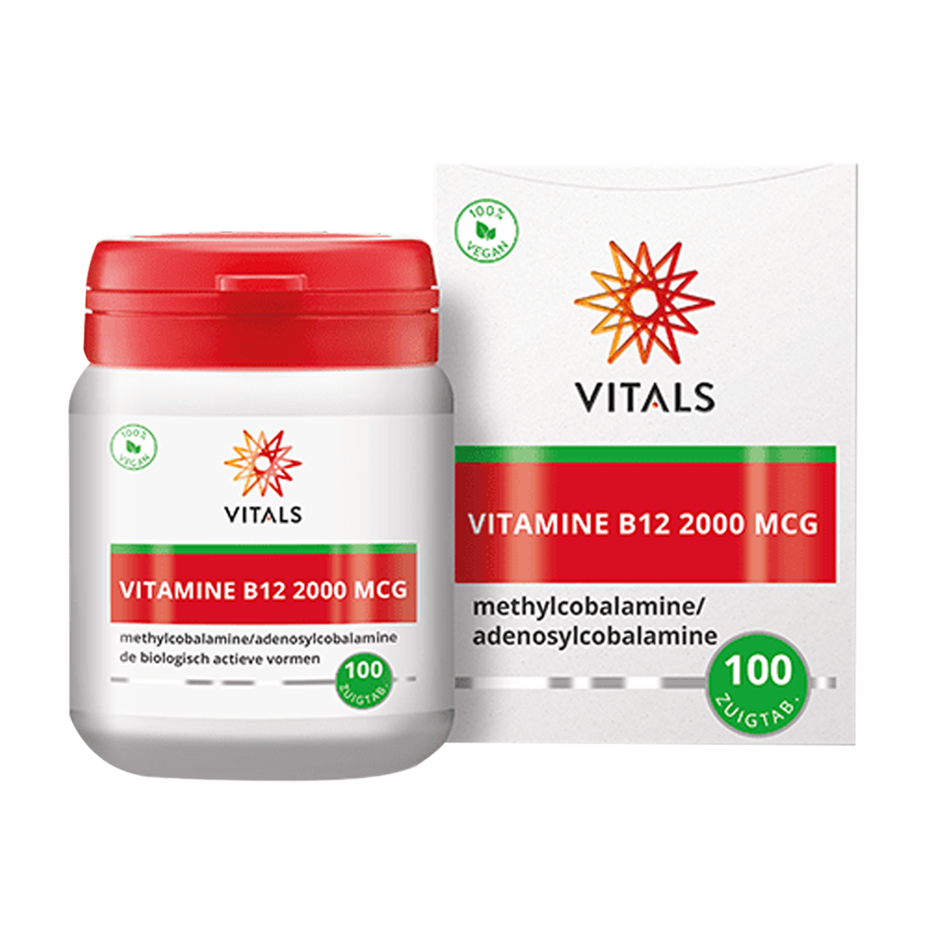 Vitals Vitamin B12 2000 mcg 100z Glas und Schachtel