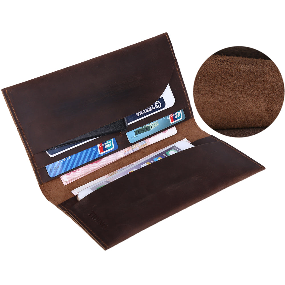 Leather Long Wallet Passport Holder