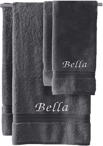 Monogrammed Personalized Bath & Hand Towel Set