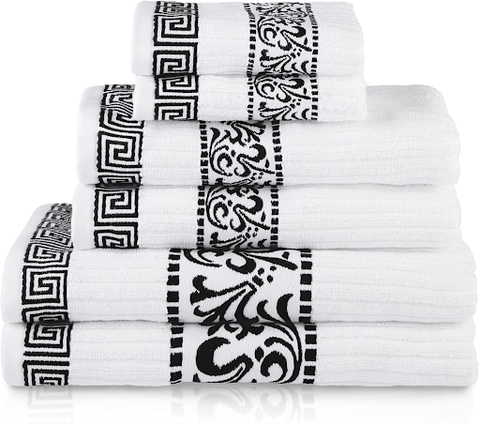 SUPERIOR Decorative Athens 6-Piece Cotton Bath Towel Set