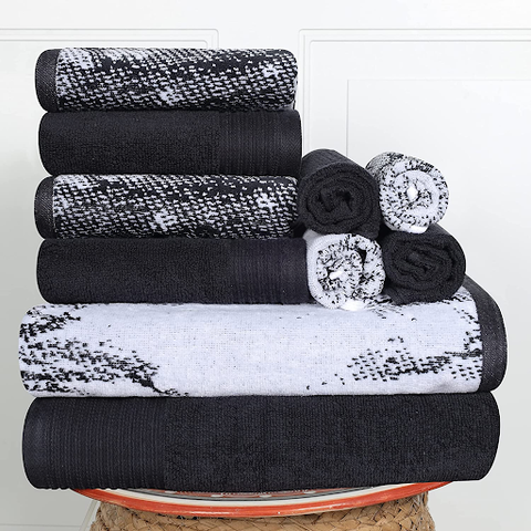 Superior Cotton Solid and Marble Towel Set