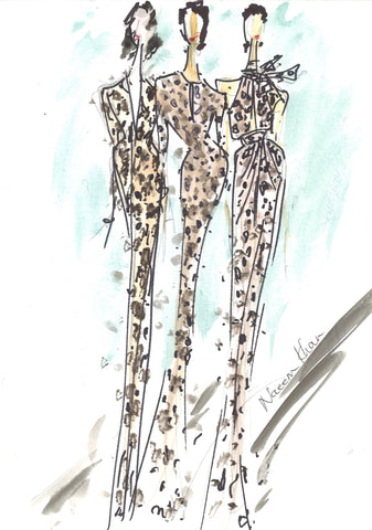 Fashion sketch or illustration by Naeem Khan.