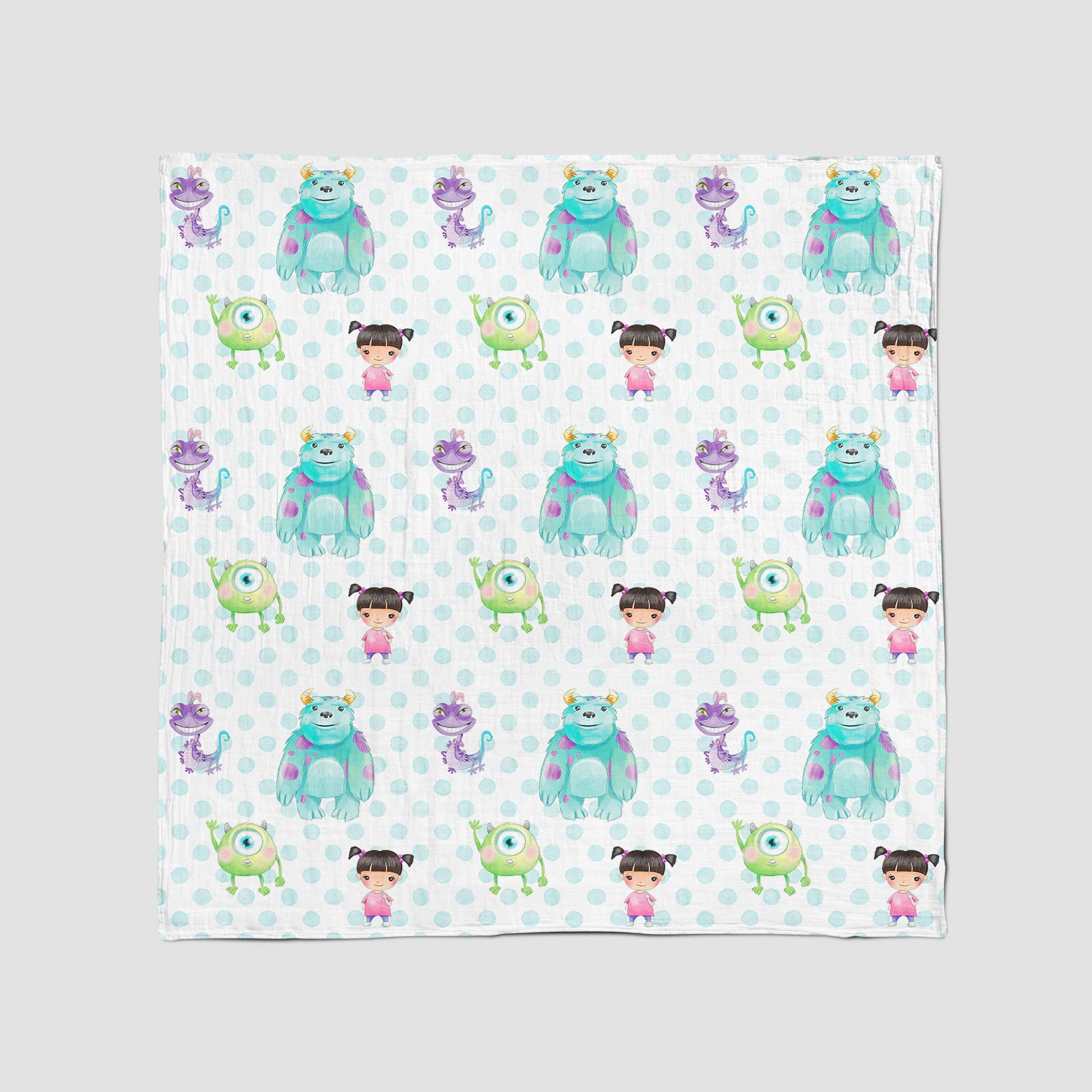 Little Monsters Muslin Swaddle Blanket Sweet Ellie Sue