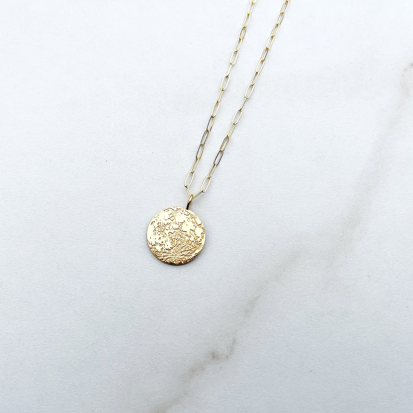 Full Moon Necklace in Sterling Silver or Gold Vermeil, Gift for Her