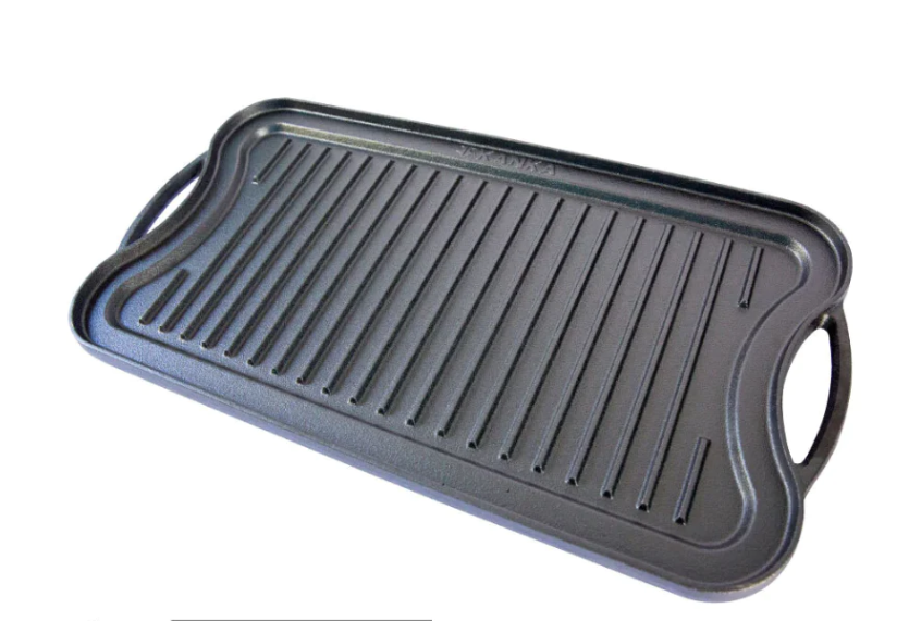 Valor 21 x 11 Pre-Seasoned Reversible Cast Iron Griddle and Grill Pan  with Handles