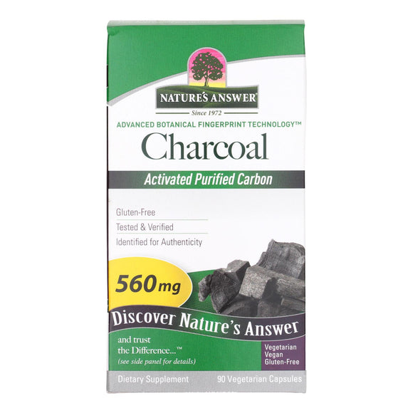 Natures Answer Charcoal - Activated Purified - 90 Softgels - Vita-Shoppe.com