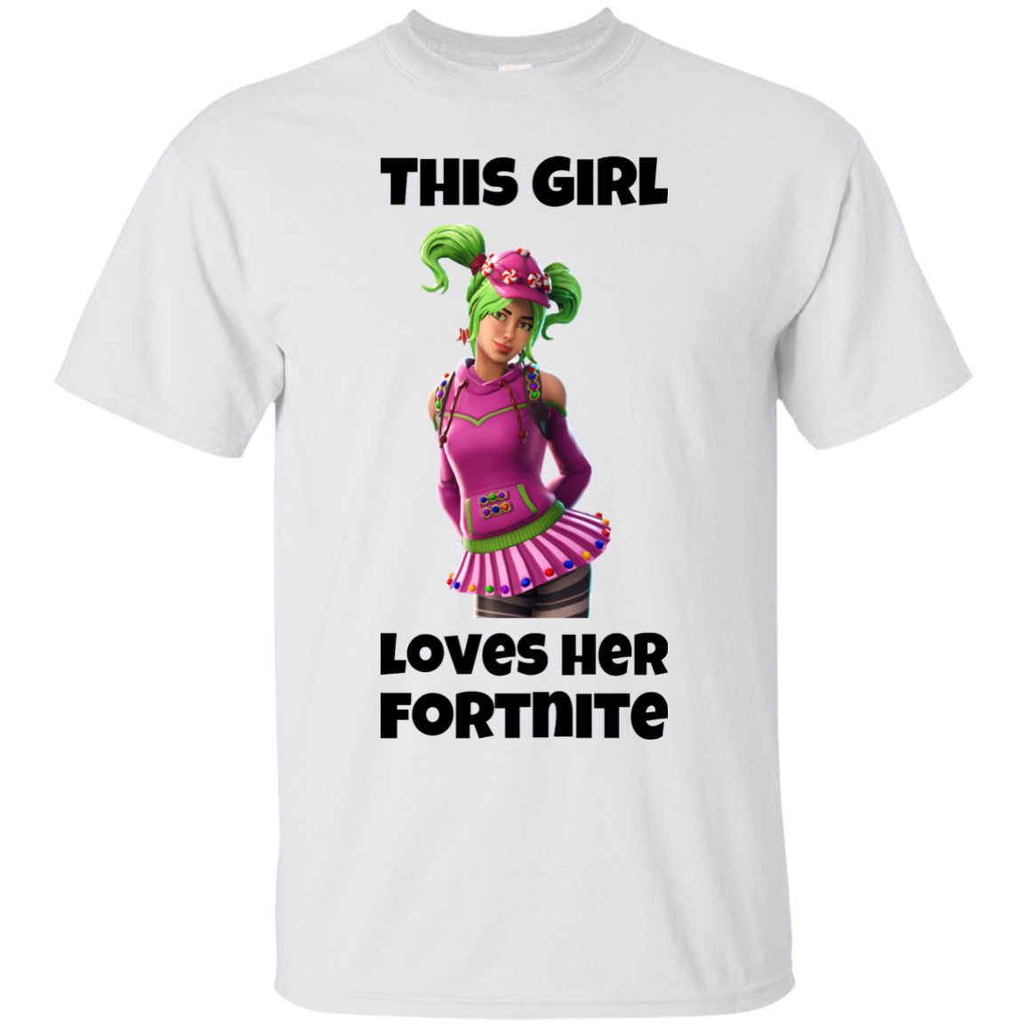 this girl loves her fortnite cotton t shirt - girls fortnite shirt