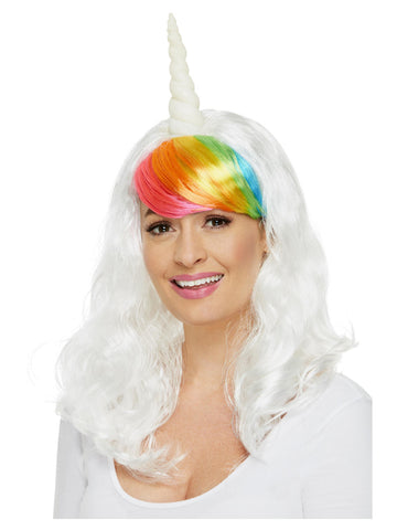 White Unicorn Wig with Horn