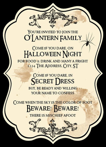 spooky invitations