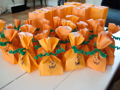 Bolsas de caramelos de naranja