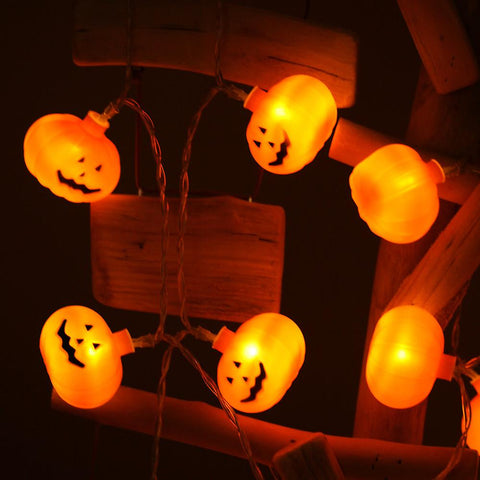 decoración espeluznante con luces LED de calabaza de Halloween