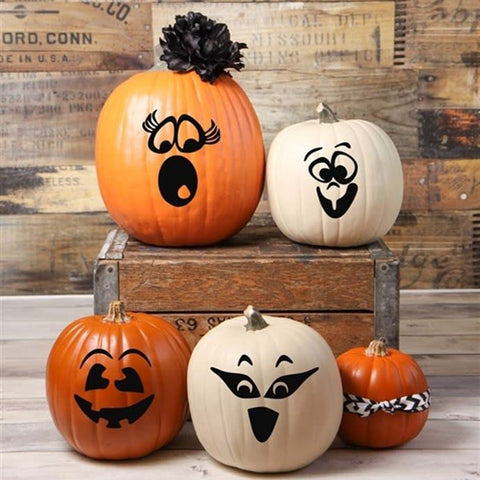 sticker face pumpkin decorations