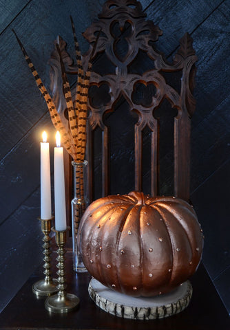 copper painted pumpkin