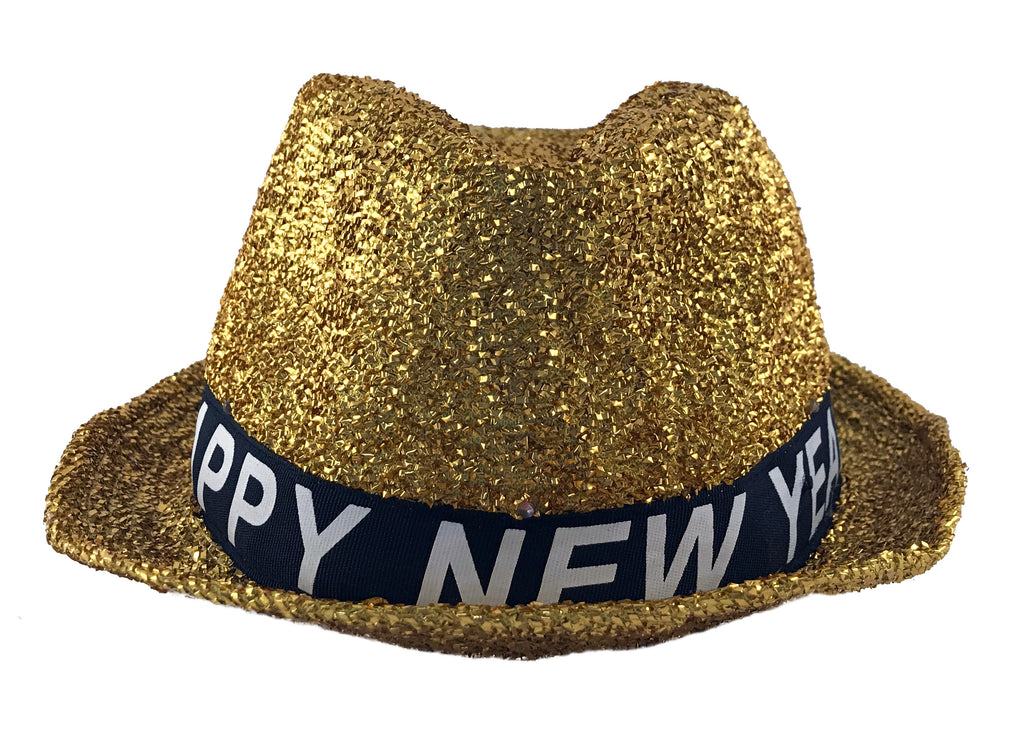 New Years Hat Happy New Years Eve Hat Light Up Gold Fedora