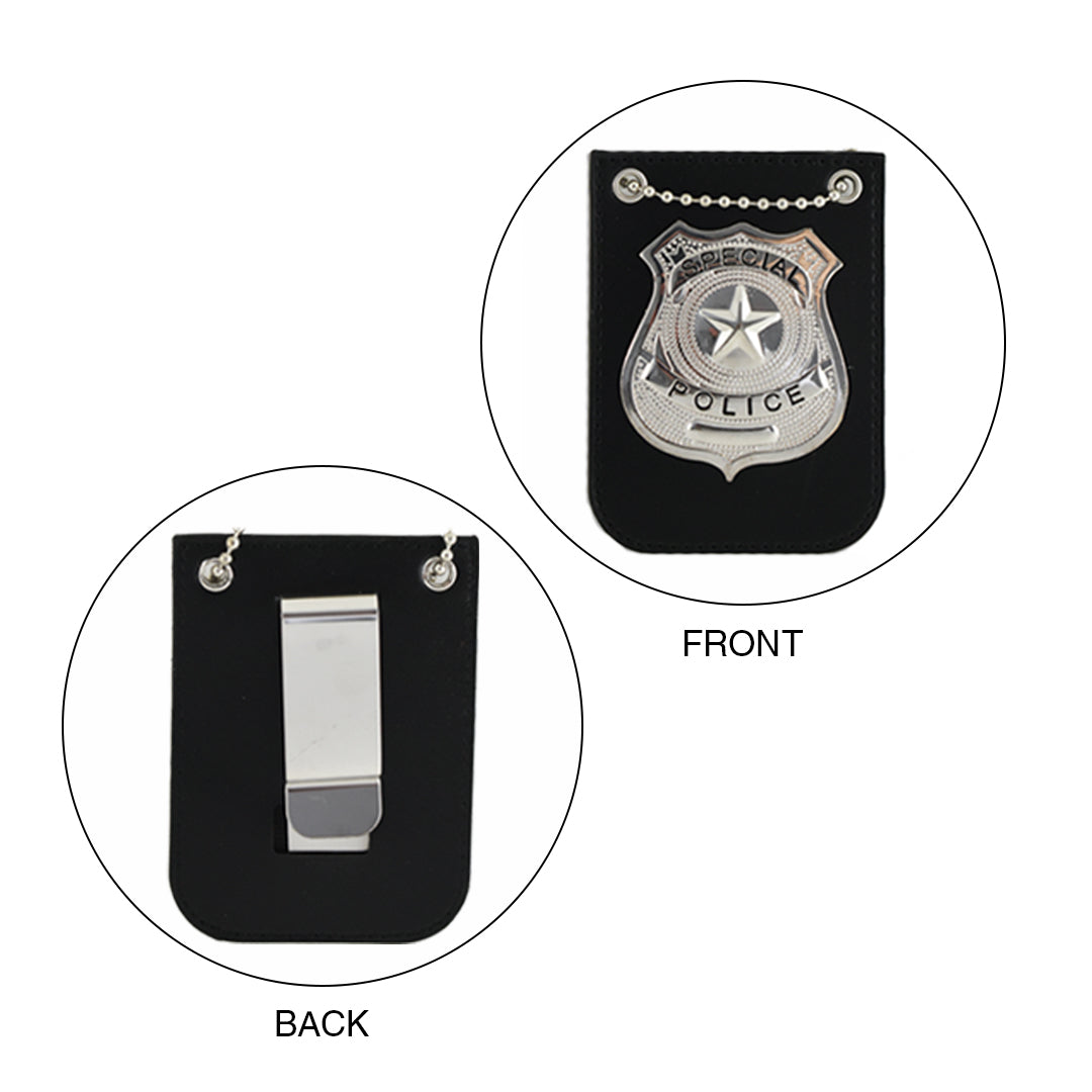 Police Badge Holder Toy With Chain And Black Belt Clip Kinrex Llc 2058