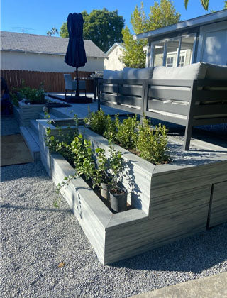 outdoor porch with box garden