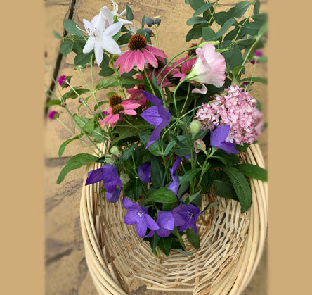 Fresh flowers gathered for bouquet. Photo by Gingham Gardens