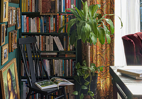 book nook with plant