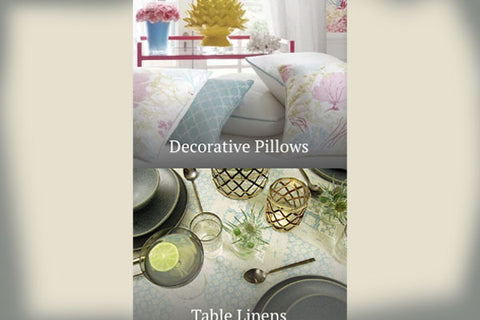 Fabric and Home Custom Pillows and Tablecloth