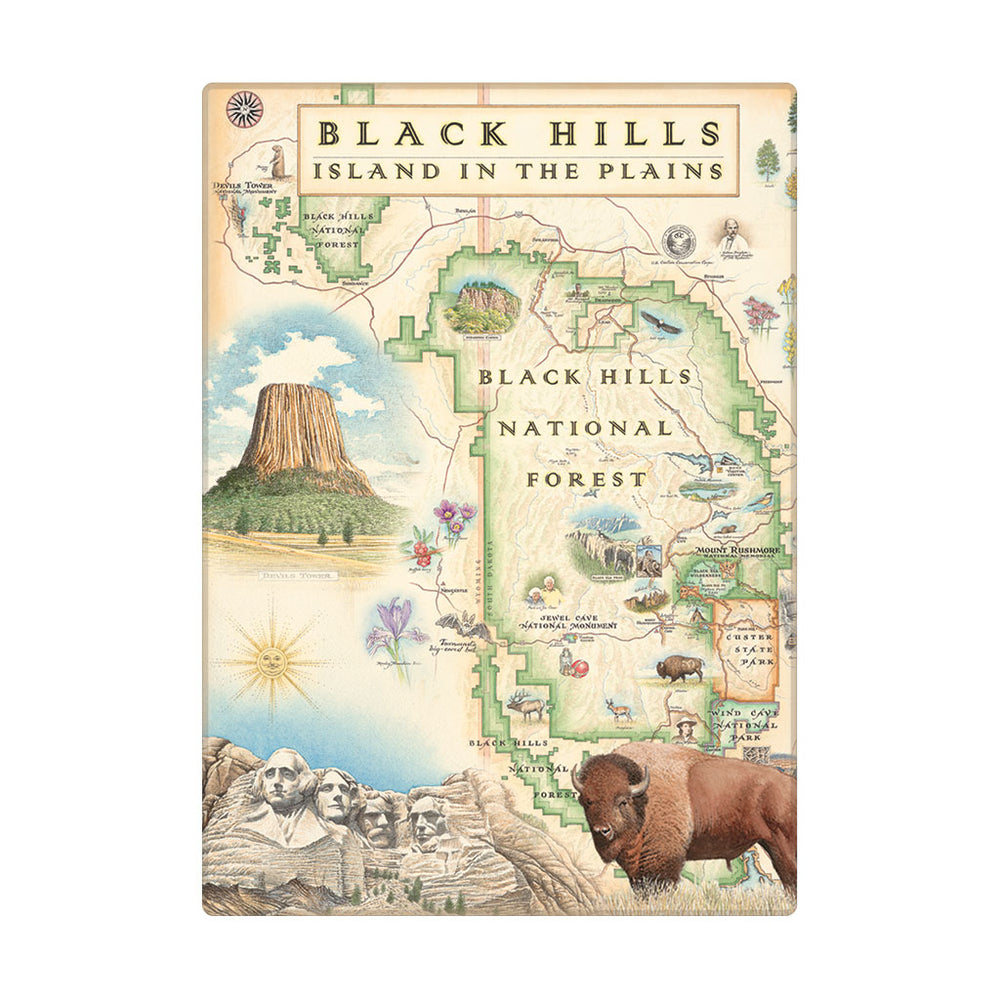 Black Hills National Forest Map Art Prints Posters Puzzles   Black Hills Magnet V4 1000x 