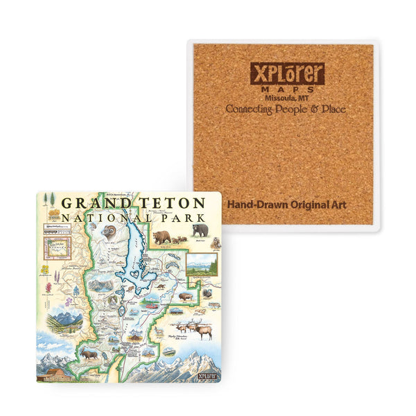 Coasters - Grand Teton National Park Map - Xplorer Maps