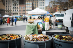 Compost bins at outdoor market