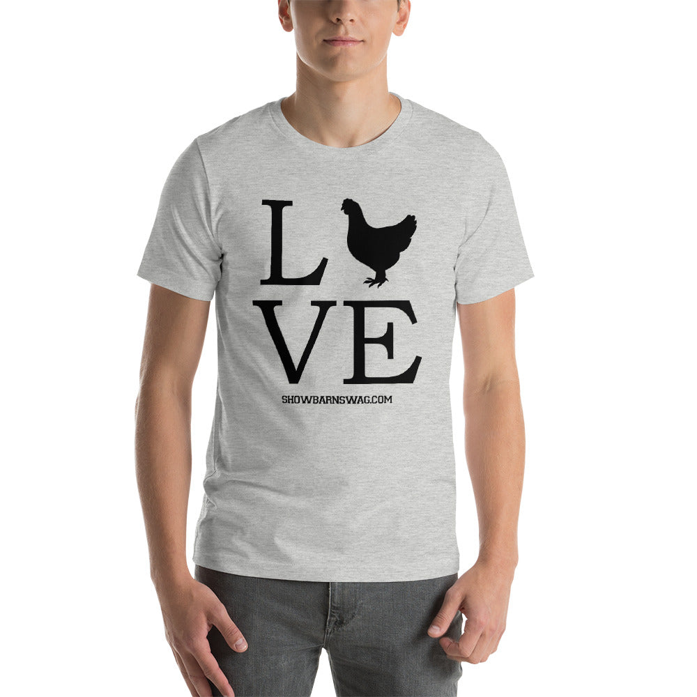 Unisex T-Shirt Short-Sleeve Poultry, Love Shirt, Chicken Chickens,