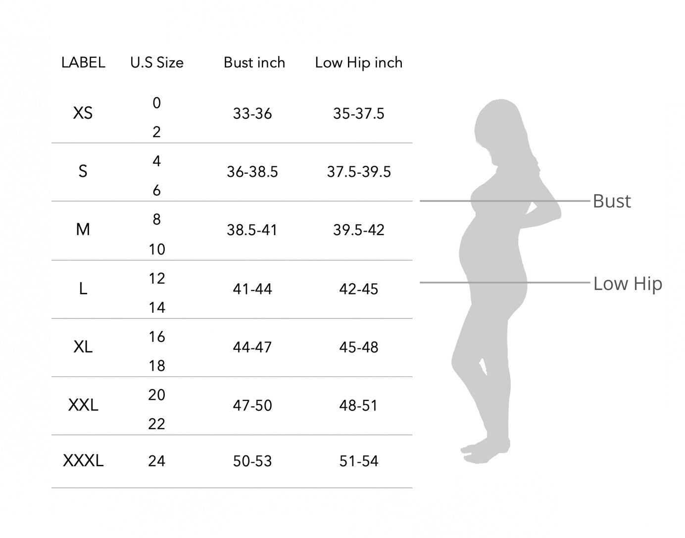Size Guide - Angel Maternity - Maternity and Nursing Fashion – Angel  Maternity USA