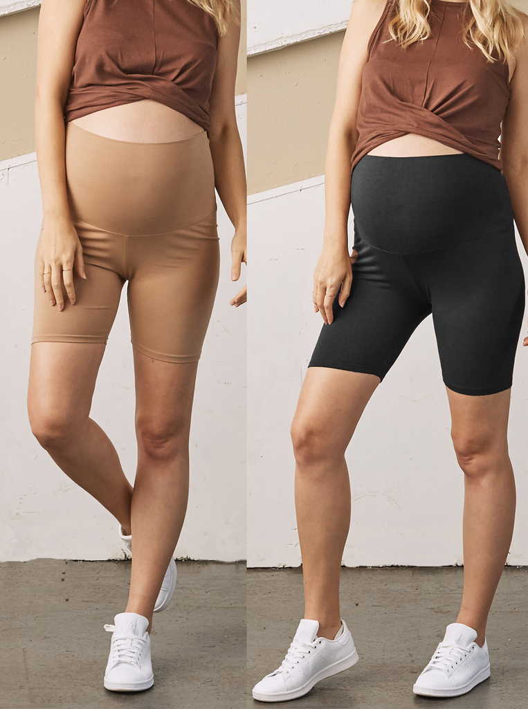Black Maternity Cotton Shorts for Bike, Gym or Yoga – Angel