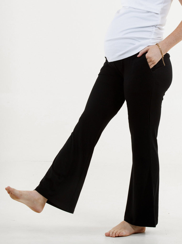 Alana Relaxed Ponti Maternity Work Pants - Ankle or Full in Black – Angel  Maternity USA | Umstandsleggings