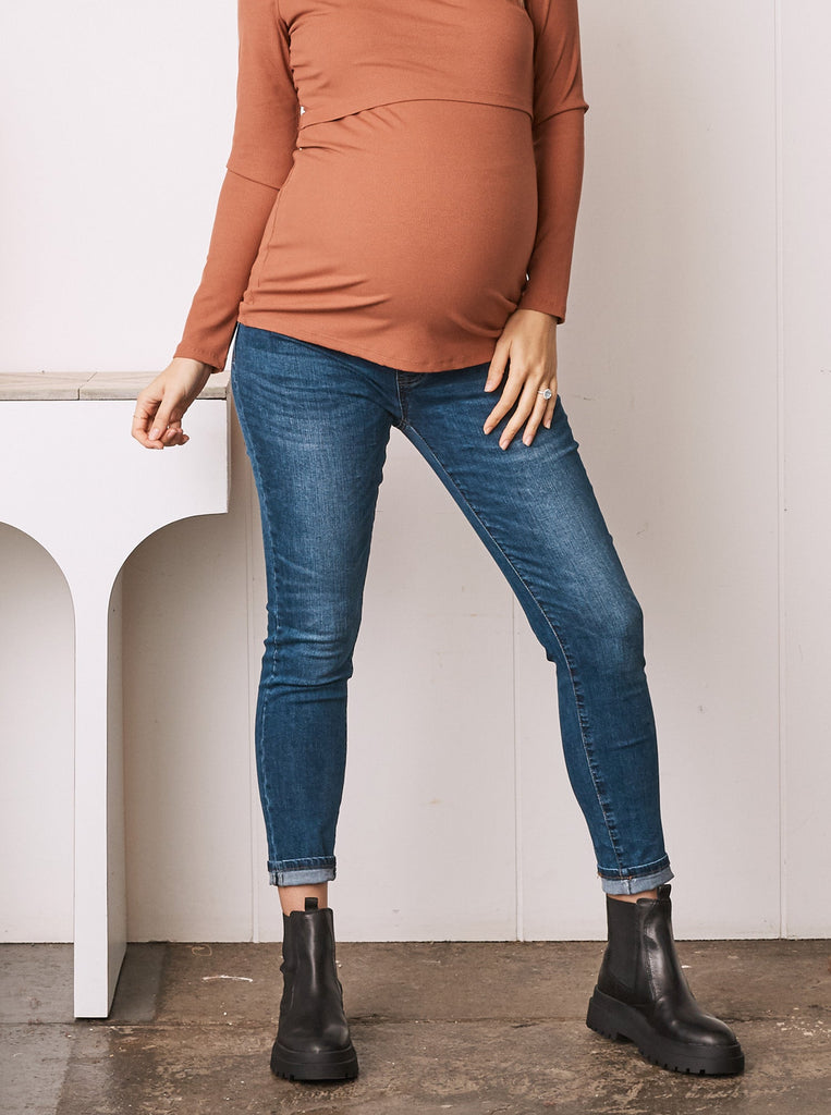 Julie Over the Bump Skinny Maternity Denim Jeans Black