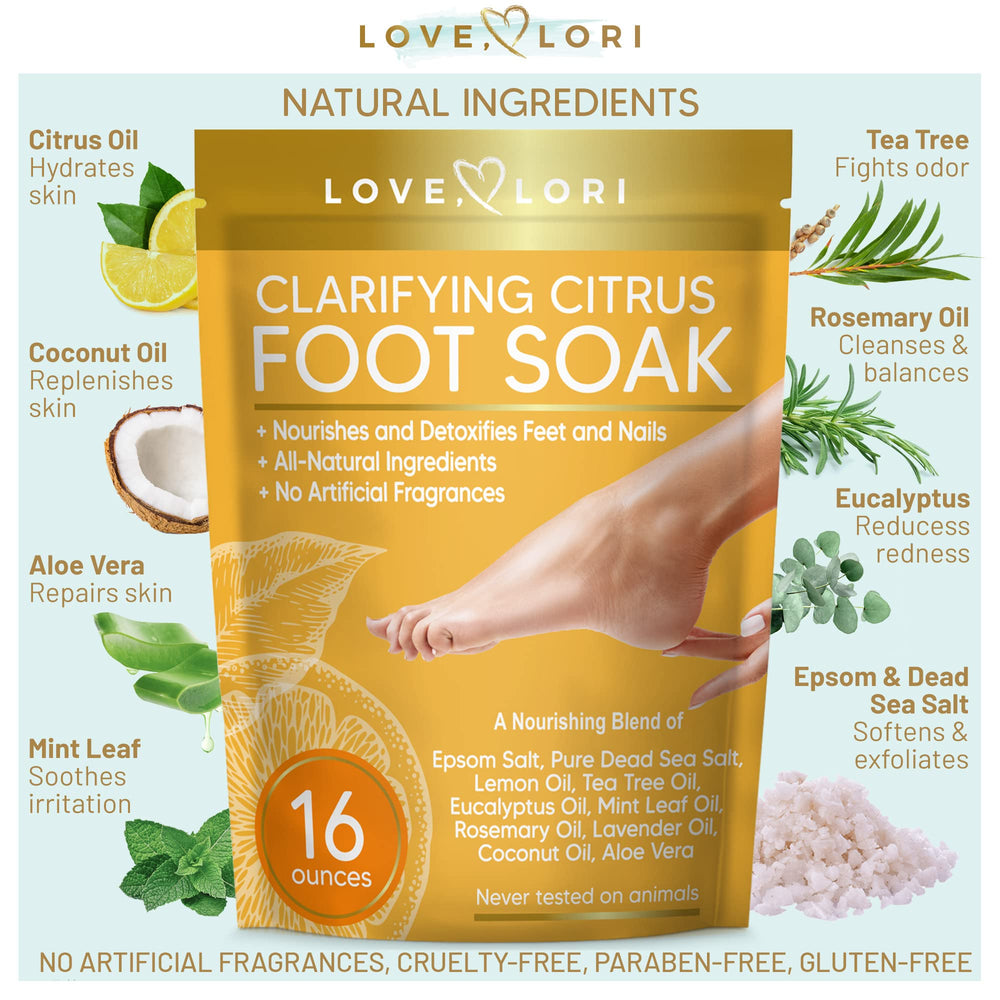 Citrus Foot Soak 16oz Body Detox Foot Soak For Dry Cracked Feet W T Love Lori