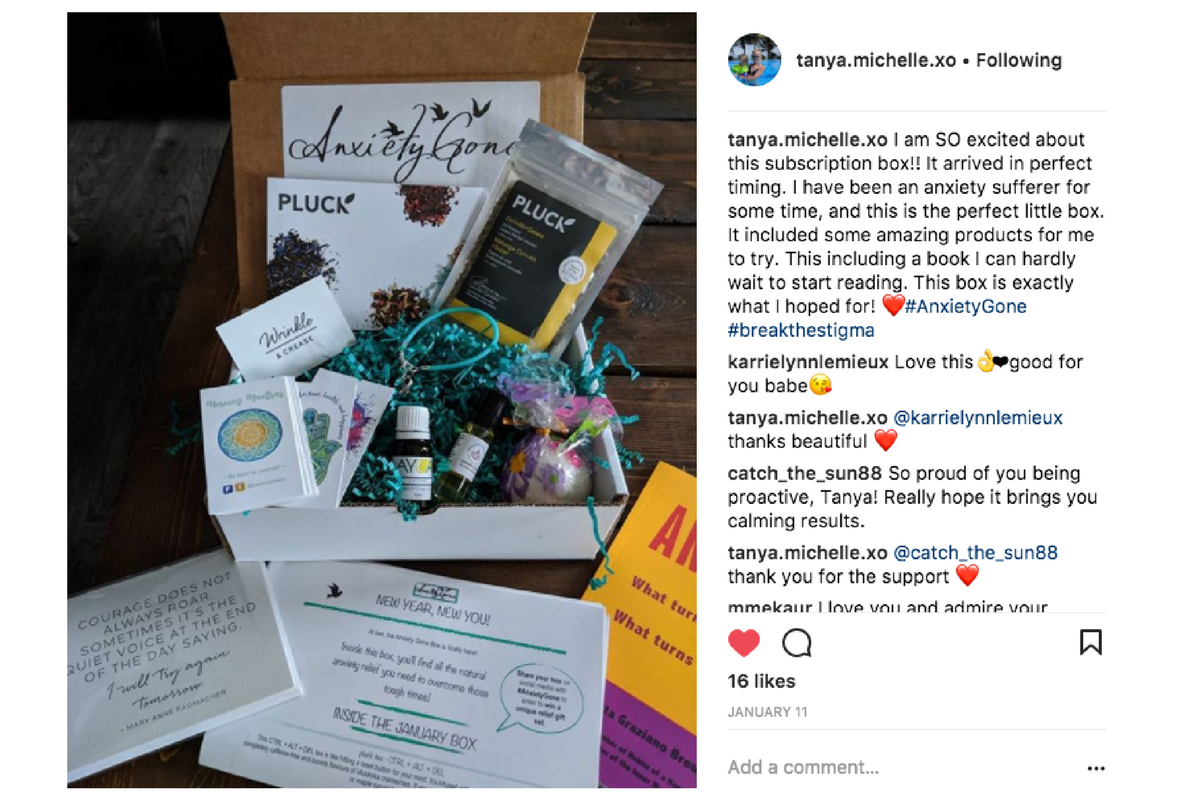 anxiety subscription box, anxiety box, mental health subscription box, wellness subscription box, healthy subscription box, monthly subscription boxes, supscription box anxiety, subscription box for anxiety, subscription box for mental health, natural anxiety relief, how to stop a panic attack, symptoms of anxiety, natural anxiety treatment, coping with anxiety, help with anxiety, how to treat anxiety