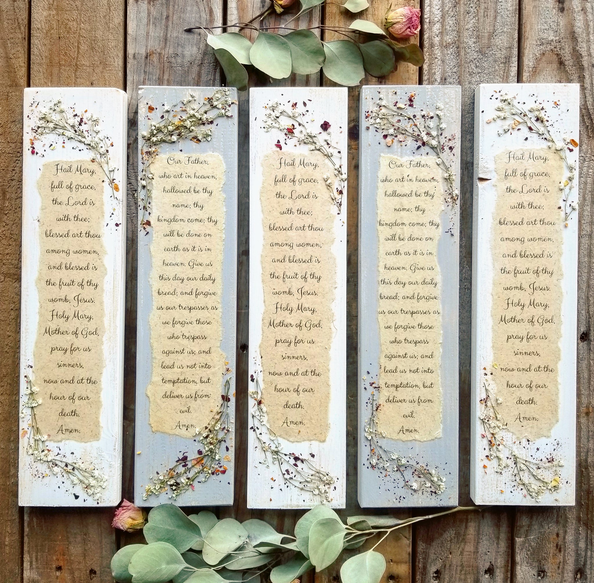 Our Father Prayer Press On Grey Wash 3 5 X 15 Petal Press Decor