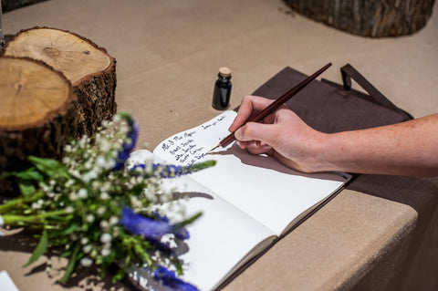 Custom Leather Guest Book - Ox & Pine Wedding Ideas