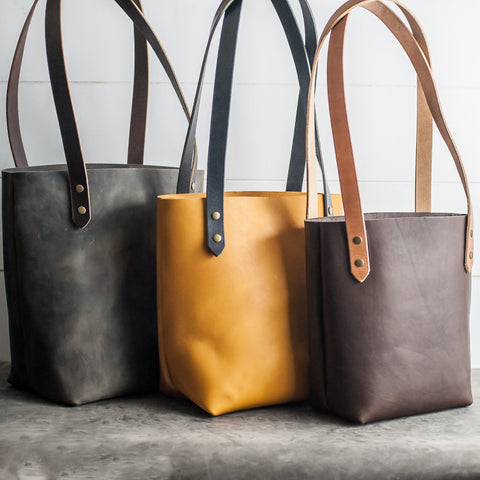 Personalized Leather Tote Bags by Ox & Pine Leather Goods